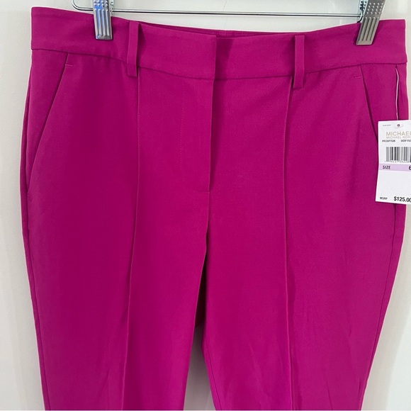 Micheal Kors Fuchsia Straight Leg Ankle Trouser |Size 6P| - Picture 3 of 6